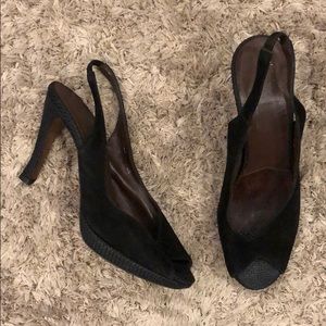 Donald J. Pliner Zola Black Suede Slingback Pumps